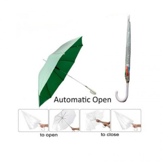 مظلة شمسية يدوية طويل - رصاصي وجهين