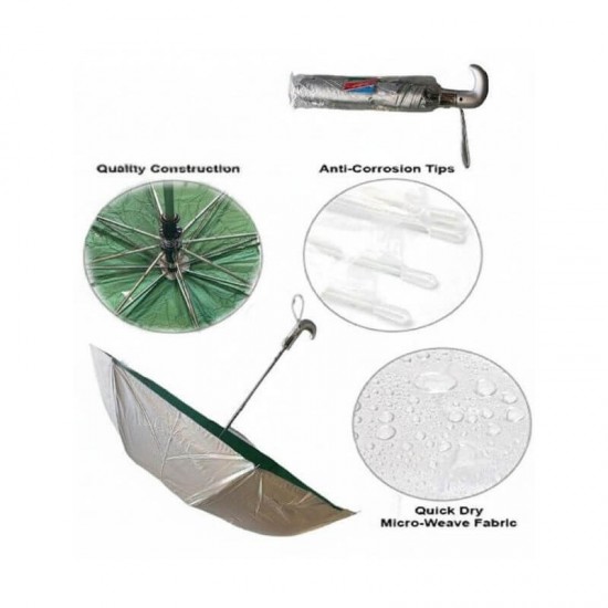 مظلة شمسية يدوية قصيرة - رصاصي